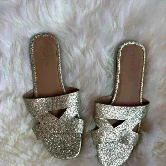 Olivia Miller Cutout Gold Sandal - Picture 2 of 3